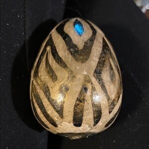Decorative Egg with Black and Gold Patterns